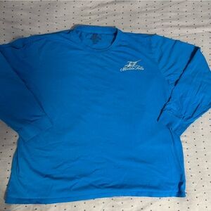 Men's Blue Long Sleeve Tee Key West Beach Fishing EUC